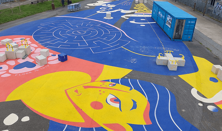 « nantes en pleine santé, expérimentons ! », fresque Alice Millat, © Réalisation : Studio Katra