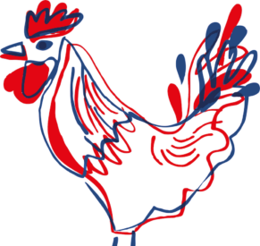 Coq, représentant le salon du Made in France.