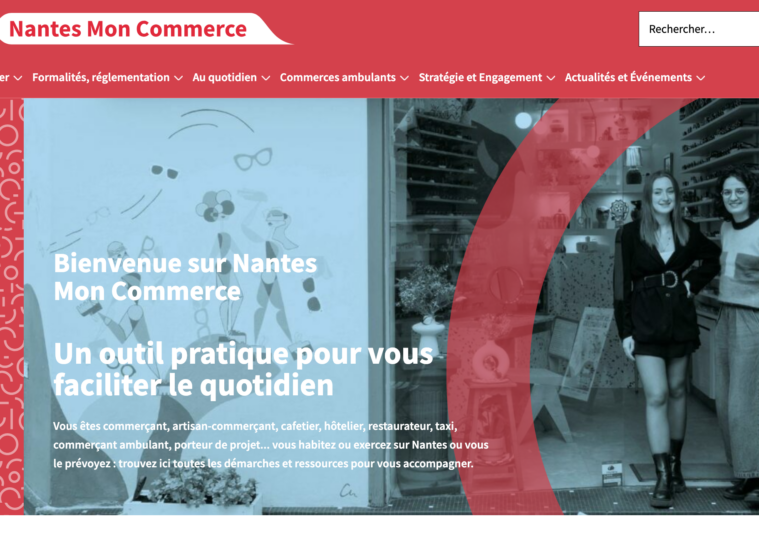 La page d'accueil du site Nantes Mon Commerce